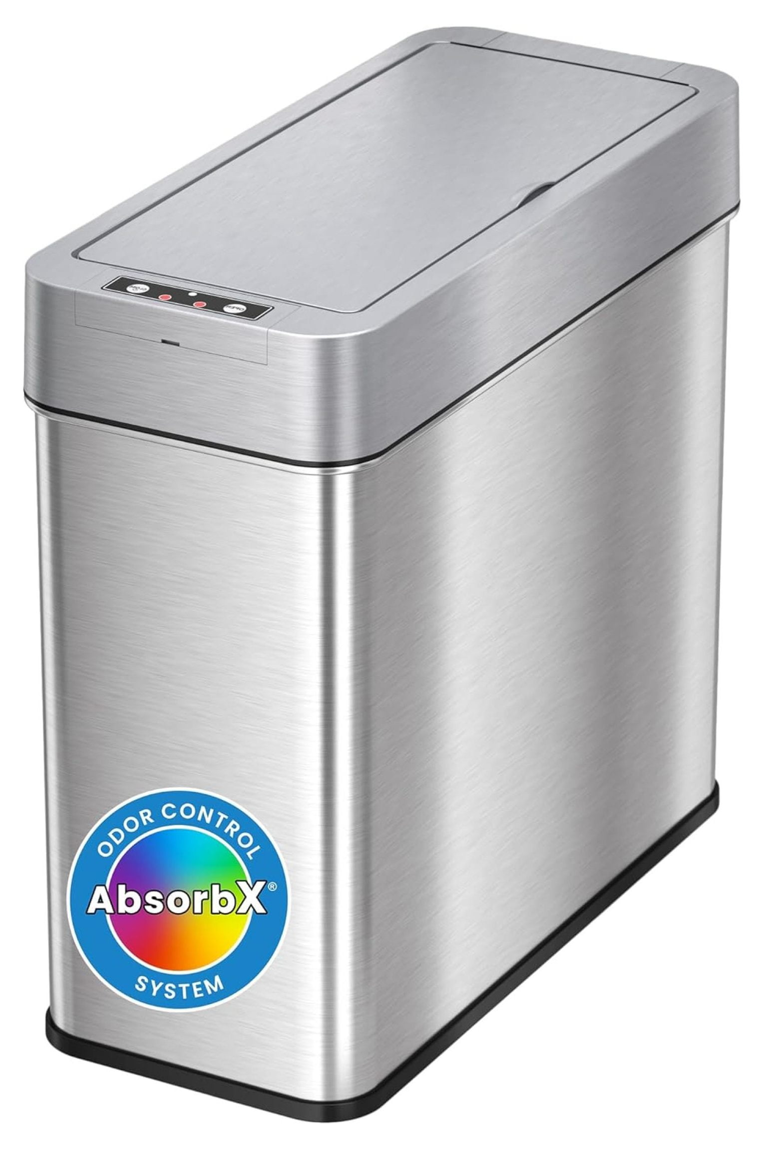 Slim Silver Stainless Steel Touchless Motion Sensor Trash Can 4 Gallon