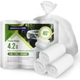 thumbnail image 1 of 4 Gallon Small Trash Bags 105 Count Tear & Leak Resistant Small Garbage Bags For Bathroom White Trash Can Liners - 40% Thicker competitor brands roll bags, 1 of 7