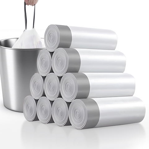 4 Gallon Small Trash Bags, 200 Count Unscented Drawstring Garbage Bags for Bathroom Bedroom Office & Car Wastebasket