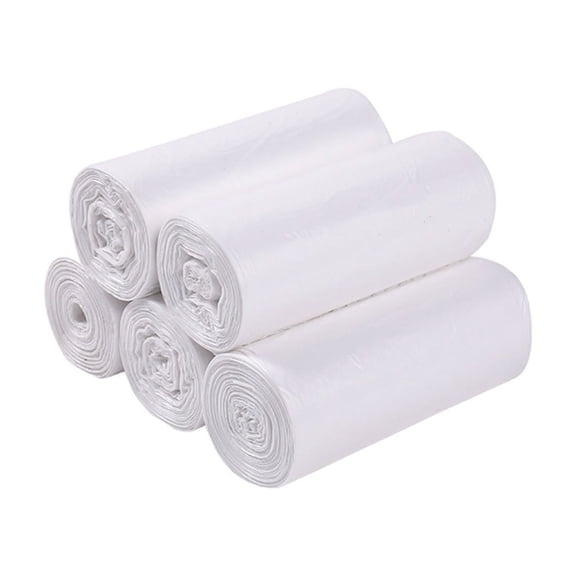 4 Gallon Small Bags, 5 Rolls Unscented White Mini Garbage Bags for Bathroom, Office, Bedroom Can Liners, Strong & Leakage Free