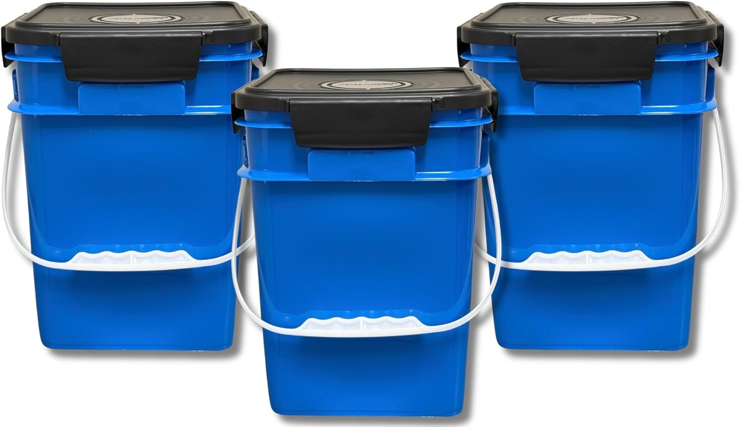 4 Gallon Square Food Grade Bucket Pail with Plastic Handles and Lid ...