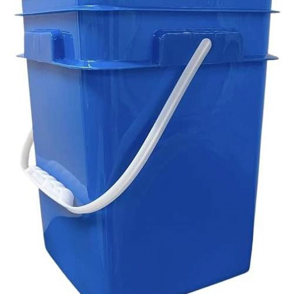 4 Gallon Square Plastic Bucket, Food Grade BPA Containers, Made In USA