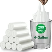 4 Gallon Trash Bags 200 Count, Small Garbage Bag 4-6 Gallon for Office, Bedroom, Bathroom