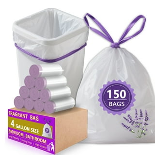 Hero Kitchen Trash Bags, 4 Gallon, 40 Bags (Lavender Scent), Odor Neutralizer, Flap Ties, Lavendar/White