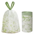 thumbnail image 1 of 4 Gallon Trash Bags, Small Garbage Bags with Drawstring and Printed Design, Tear-Free, Leakproof & Durable Small Trash Bags for Bathroom, Office, 50 Count, 1 of 7