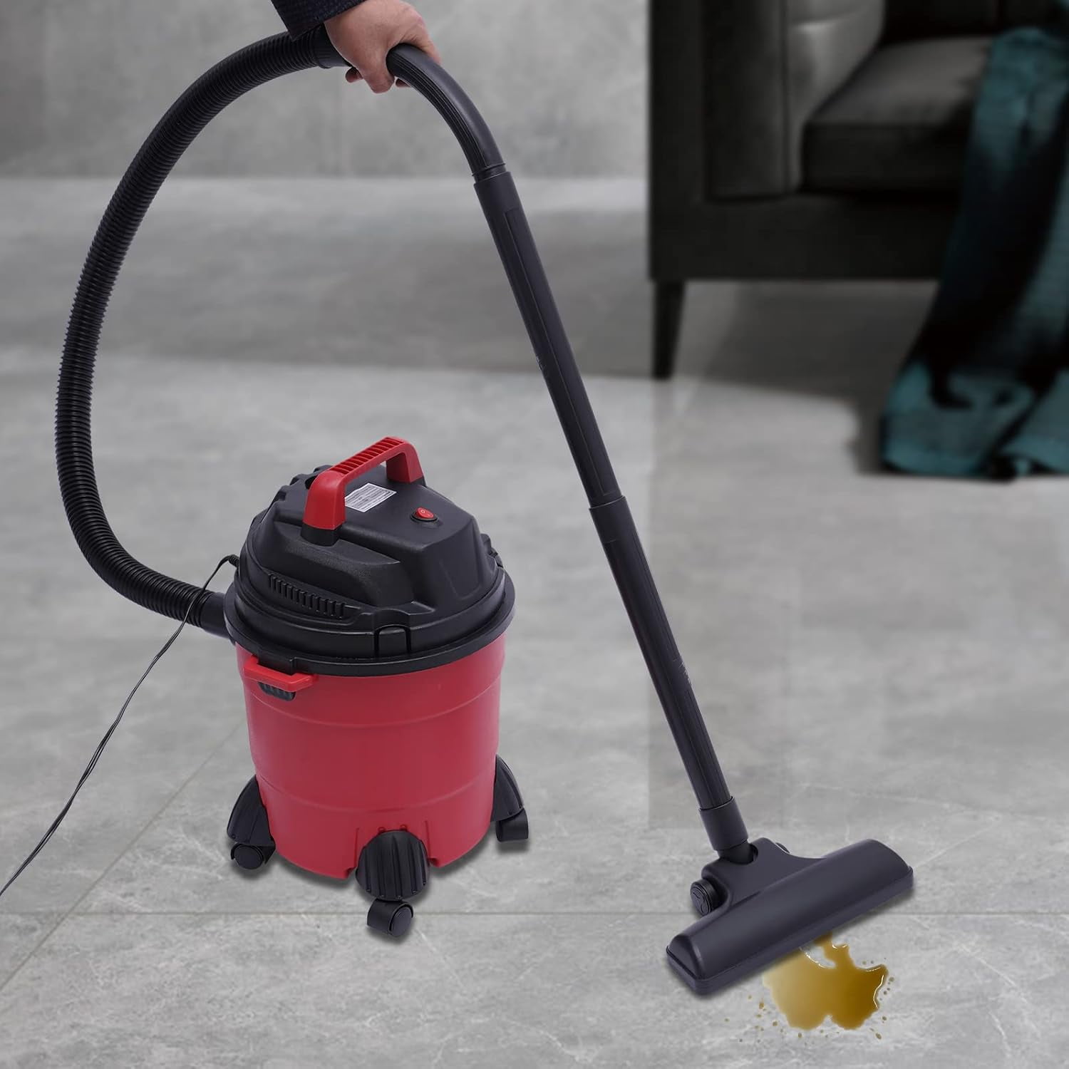 4 Gallon Wet Dry Shop Vacuum, 1000W Portable Wet/Dry Vac, Multi-Floor Cleaner for Garage Home Workshop