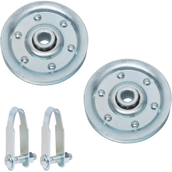 4" Garage Door Pulley, 1/8" - 400LB Load, with Sheave Pulley, Clevis Fork, Bolts and Nuts | Pulley Replacement Hardware for Garage Door Repair 7 feet and 8 feet Garage Door