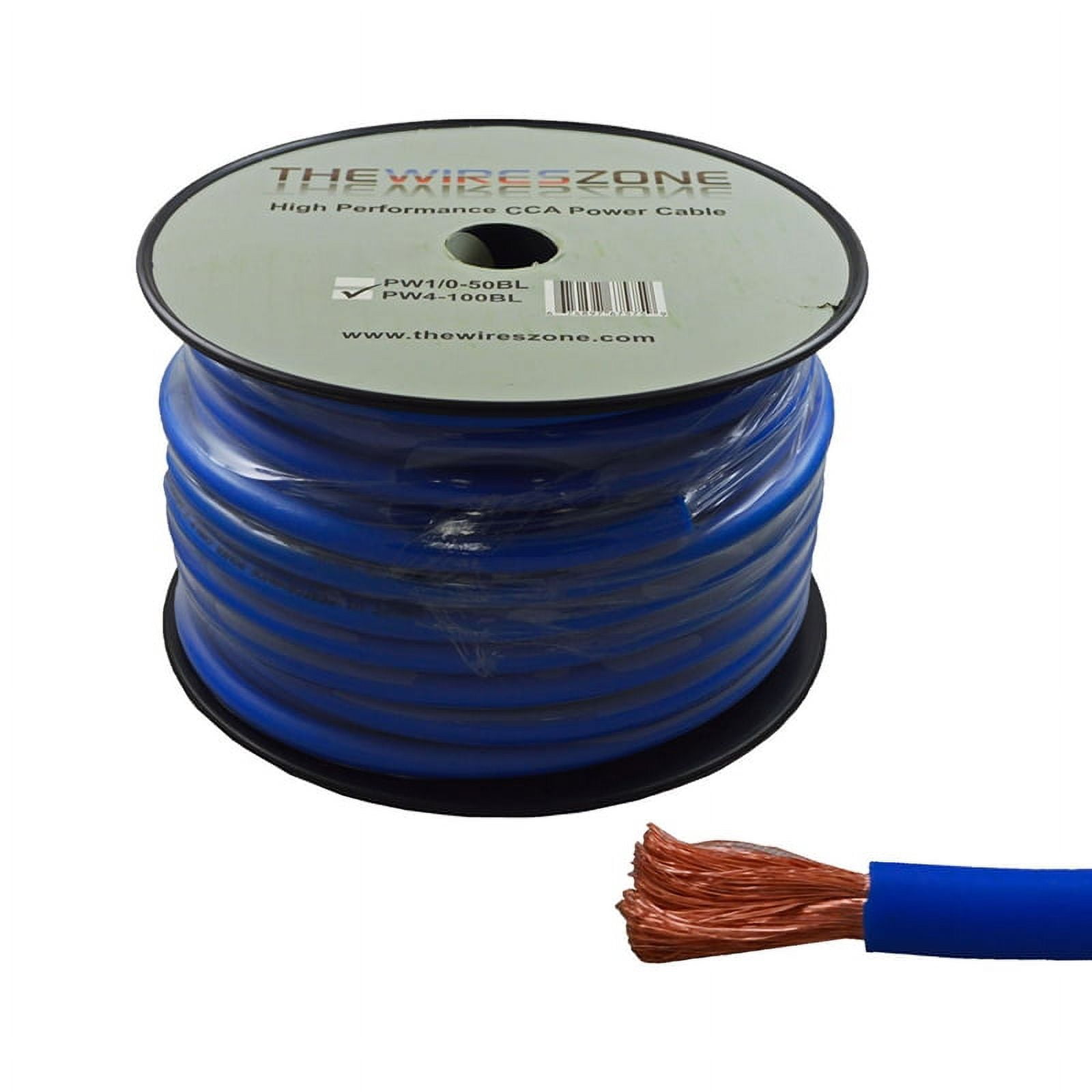 4 Gauge 100 Feet High Performance Flexi Amp Power/Ground Cable 4 AWG Wire  Blue