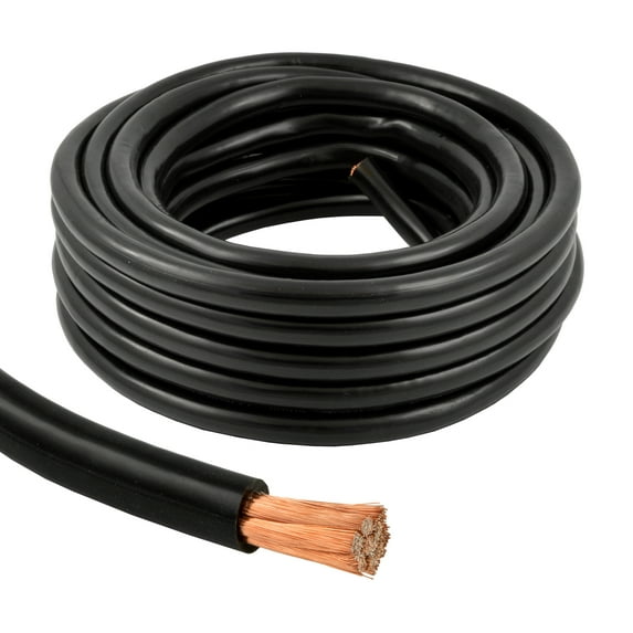 4 Gauge 25 Feet High Performance Flexi Amp Power/Ground Cable 4 AWG Wire Black