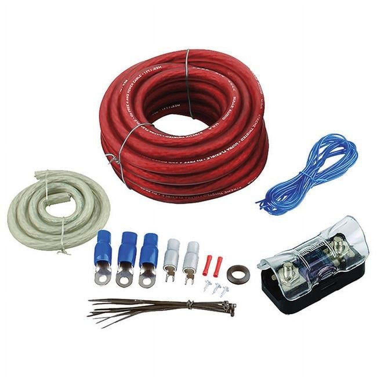 4 Gauge Amplifier Wiring Kit, Red & Gold Edition