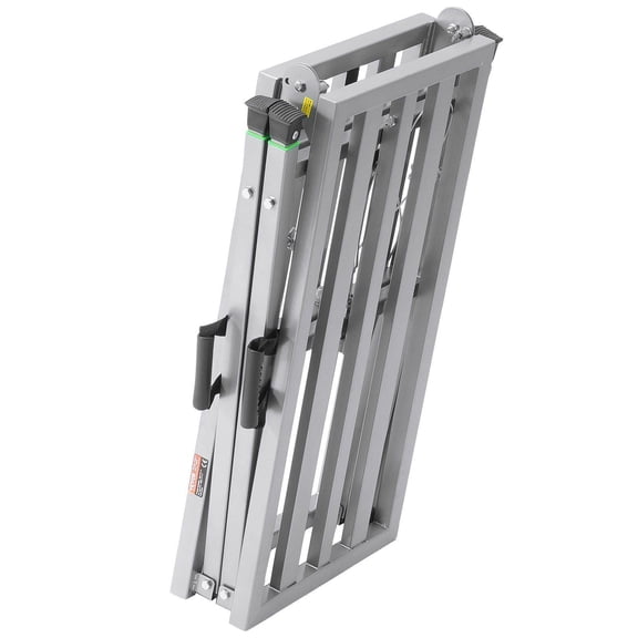 4 Gear Adjustable Height Folding Alloy Steel Step Ladder Portable Scaffolding Platform 800 lb Load Capacity Non Slip Rubber Feet Drywall Painting Stool Cleaning Washing