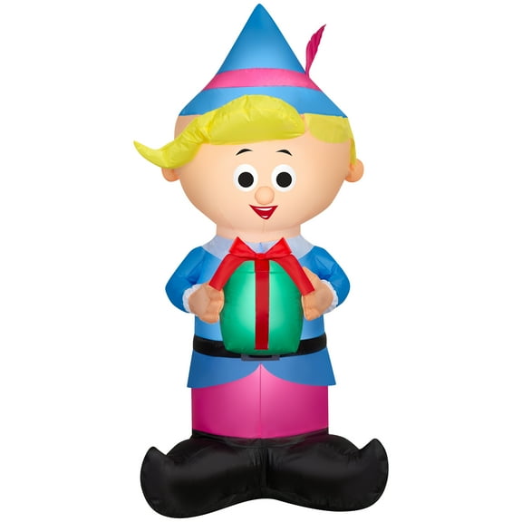 4' Gemmy Airblown Inflatable Christmas Rudolph's Hermey w/ Present Yard Decoration 883161