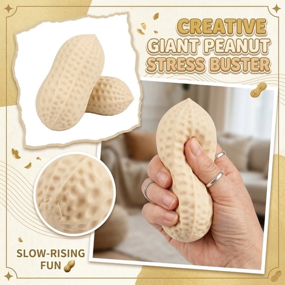 4" Giant Simulation Peanut Squishy Toys, Sensory Fidget Tabletop Ornament, Soft Calming Desktop Ornament