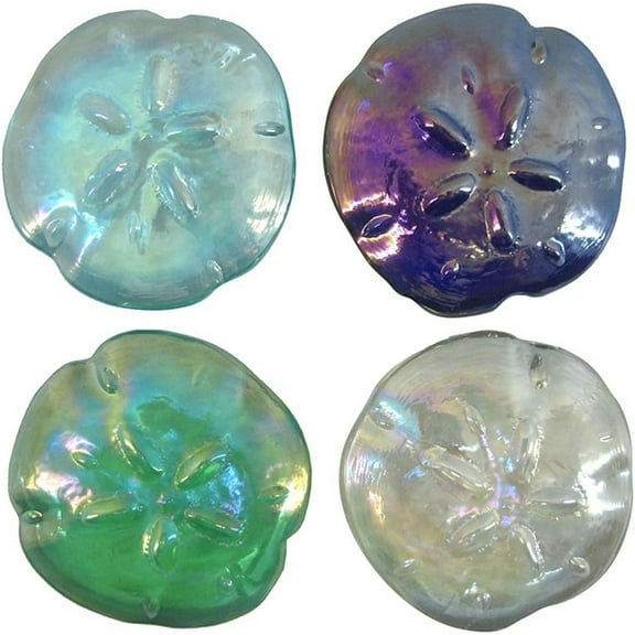 4 Glass Sand Dollar Paperweights