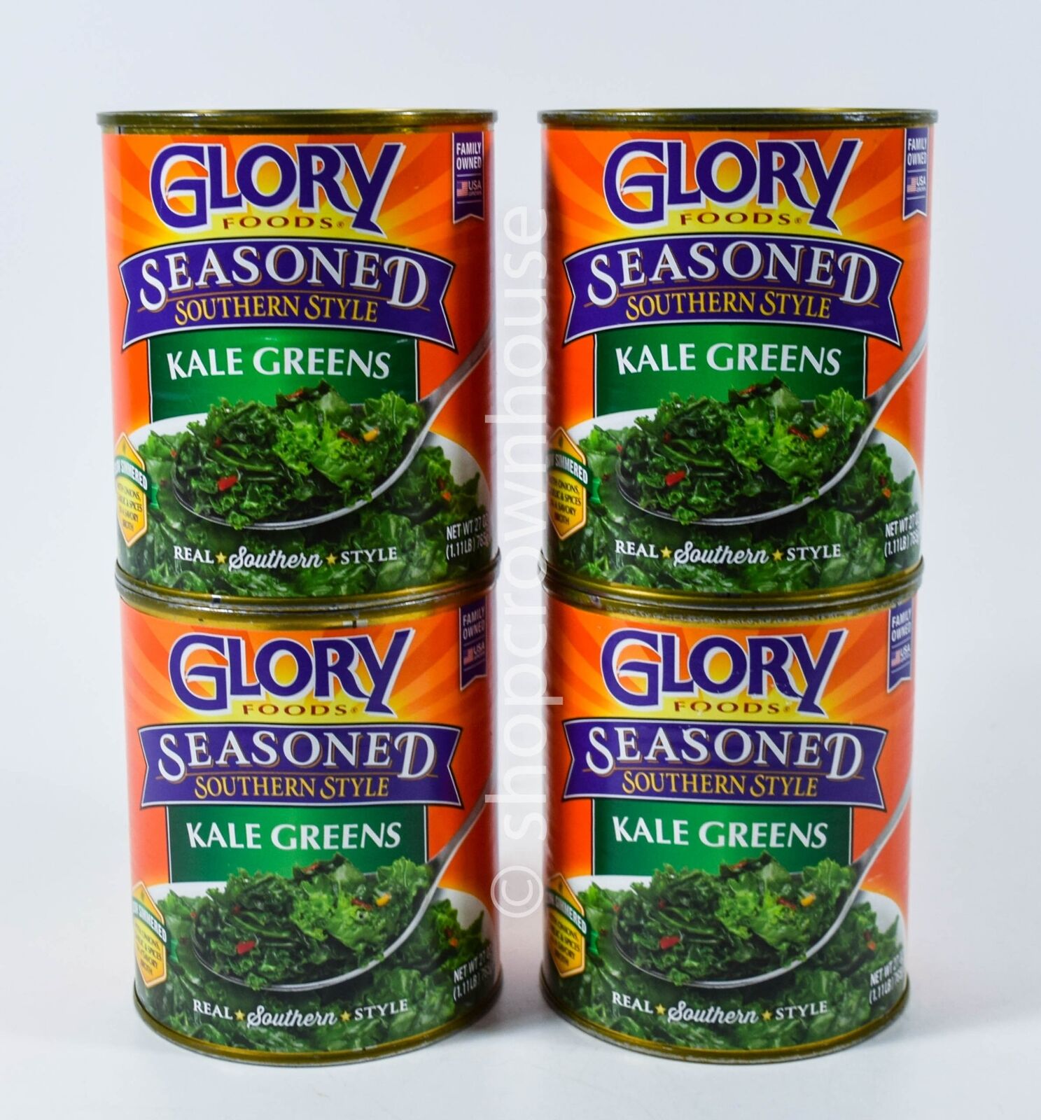 4 Glory Foods KALE GREENS 27 oz can 05/12/2025 Bulk Seasoned Southern