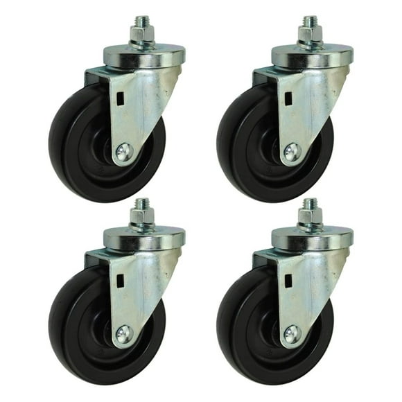4" GoJak Caster Wheels - Heavy Duty Replacement Casters for GoJak 5000, 5211, 5400 Dollies (Set of 4) - Automotive Dolly Wheels - 1/2" Stem