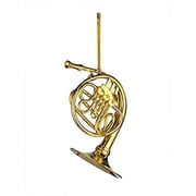 4" gold french horn ornament