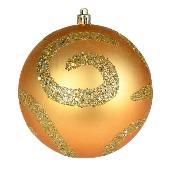 4" Gold Matte Sequin Drill Ornament 6/Bag