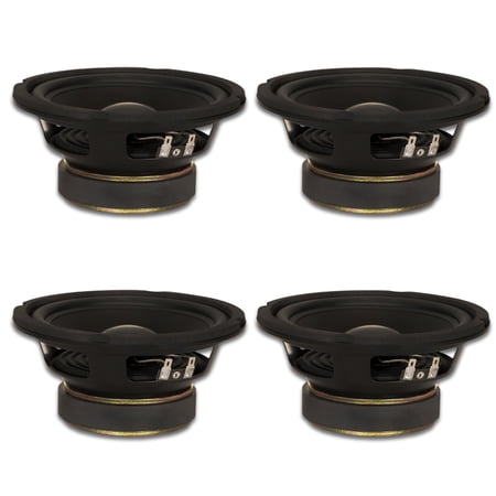 4 Goldwood Sound GW-6024 Rubber Surround 6.5" Woofers 170 Watts each 4ohm Replacement Speakers