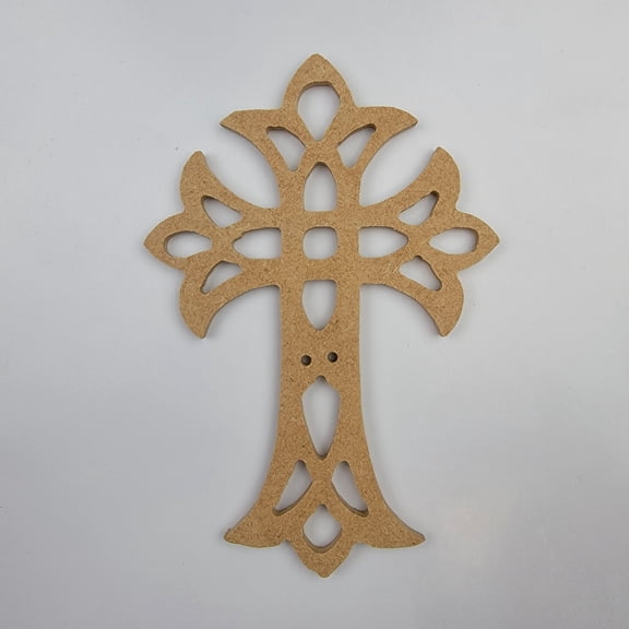 4" Gorgeous Decorative Wall Cross #56, Unfinished Wood Art Shape by Wooden Craft Cutouts