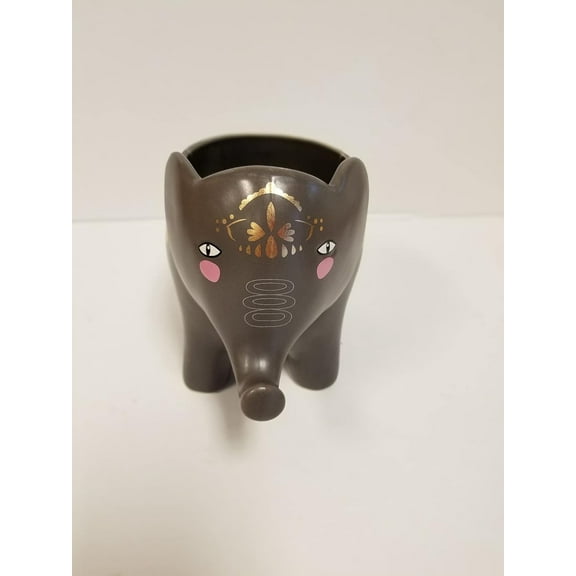 4" Gray Ceramic Elephant Gift Container