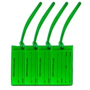 4 Green Jelly Luggage Tags | High Visibility Travel Tags Make it Easy to Spot | Made in USA