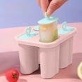 thumbnail image 1 of 4-Grid Plastic Popsicle Molds with Lid - Easy Demolding, Freezer Safe, BPA-Free Homemade Ice Pop Maker for Klds & Adults - Perfect for Yogurt, Juice, Puree - Summer Treat Essentials, 1 of 6