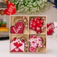thumbnail image 1 of 4 Grids Box Set Valentine's Day Hanging Decorations 2026, Pink Romantic Love Theme Valentines Decor, Wooden Hanging Home Atmosphere Decoration, Valentines Day Decorations for The Home, Wall, Door, 1 of 4