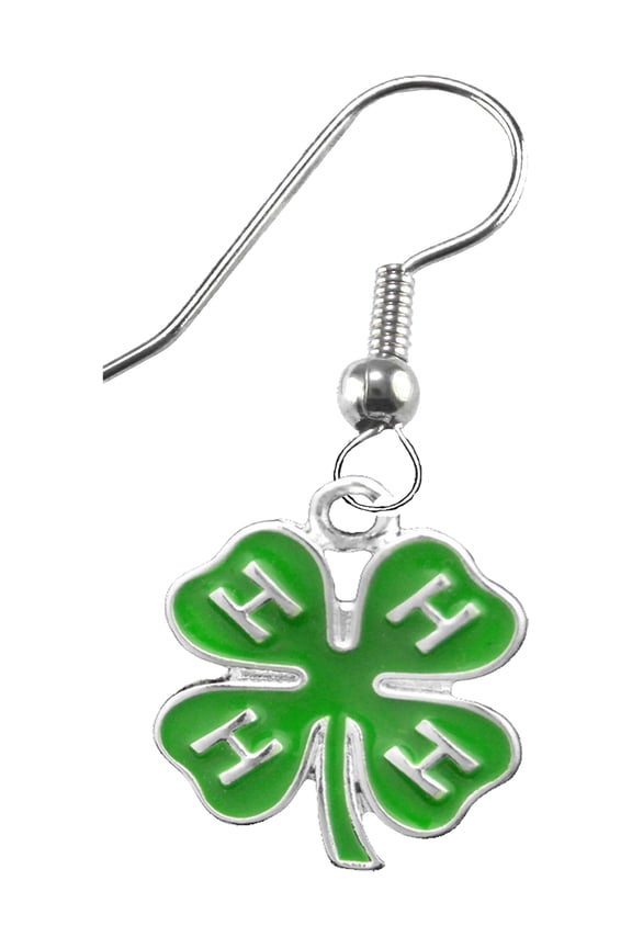 4-H Club Earrings, Hypoallergenic, Safe-No Nickel, No Lead And No Poisonous Cadmium In The Metal. Will Not Irritate Anyone With Sensitive Skin | 2023, Free Shipping. Designed And Made In The U.S.A.