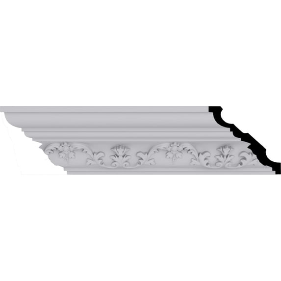 4"H x 3 1/2"P x 5 3/8"F x 94 1/2"L Kent Crown Moulding