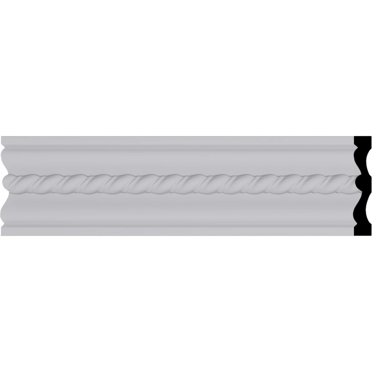 Oslo Rope White Polyurethane Crown Moulding 94.5"