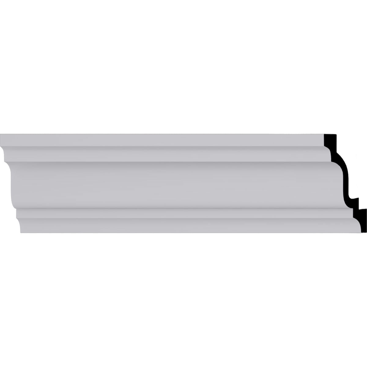 94.5" White Polyurethane Traditional Crown Moulding