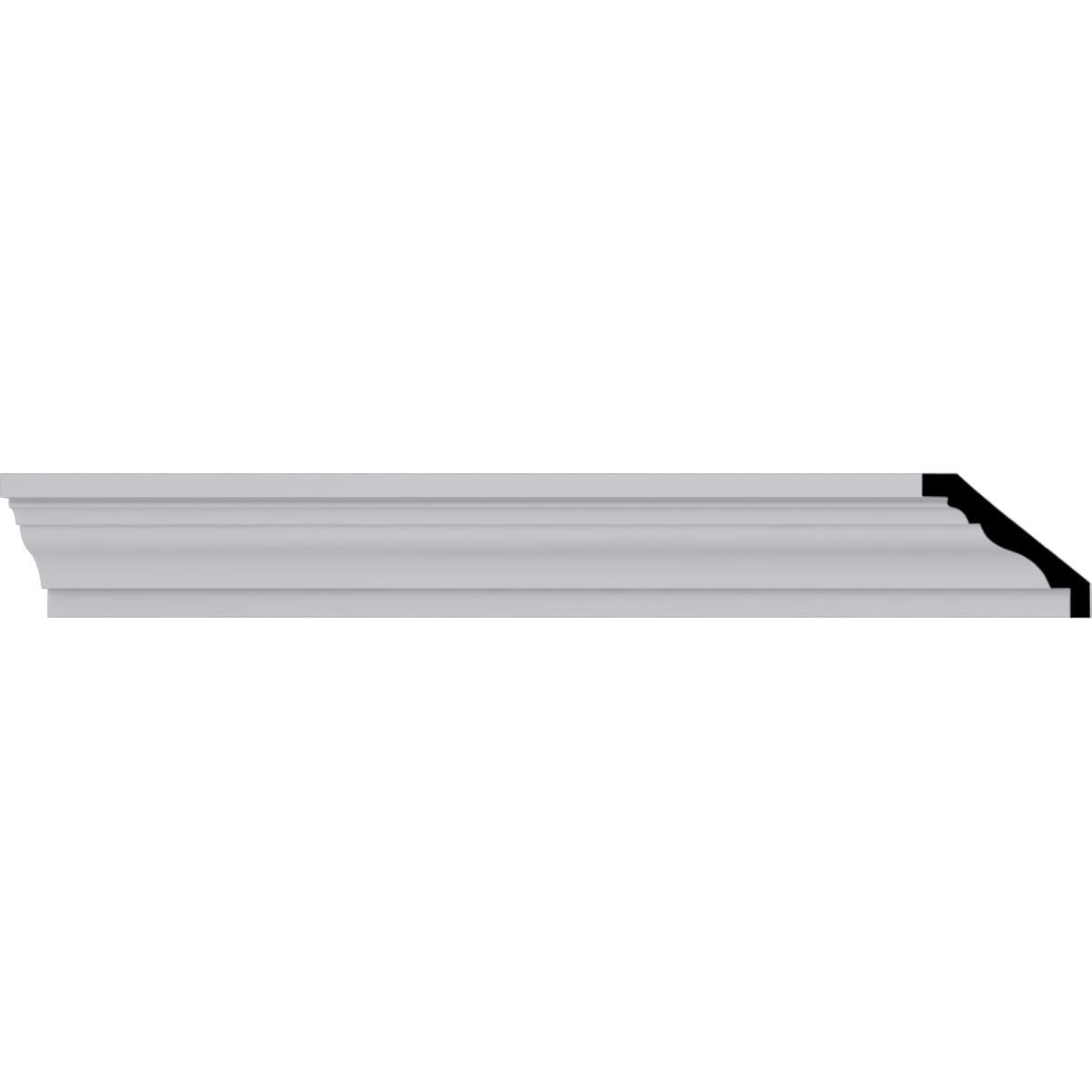 Classic Smooth White Polyurethane Crown Moulding 94.5"