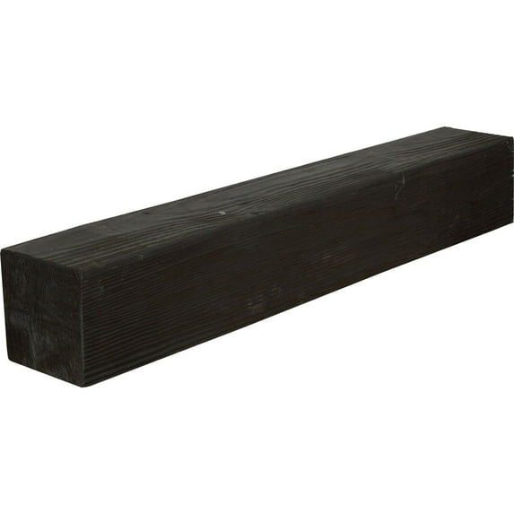 4"H x 4"D x 36"W Sandblasted Faux Wood Fireplace Mantel, Onyx