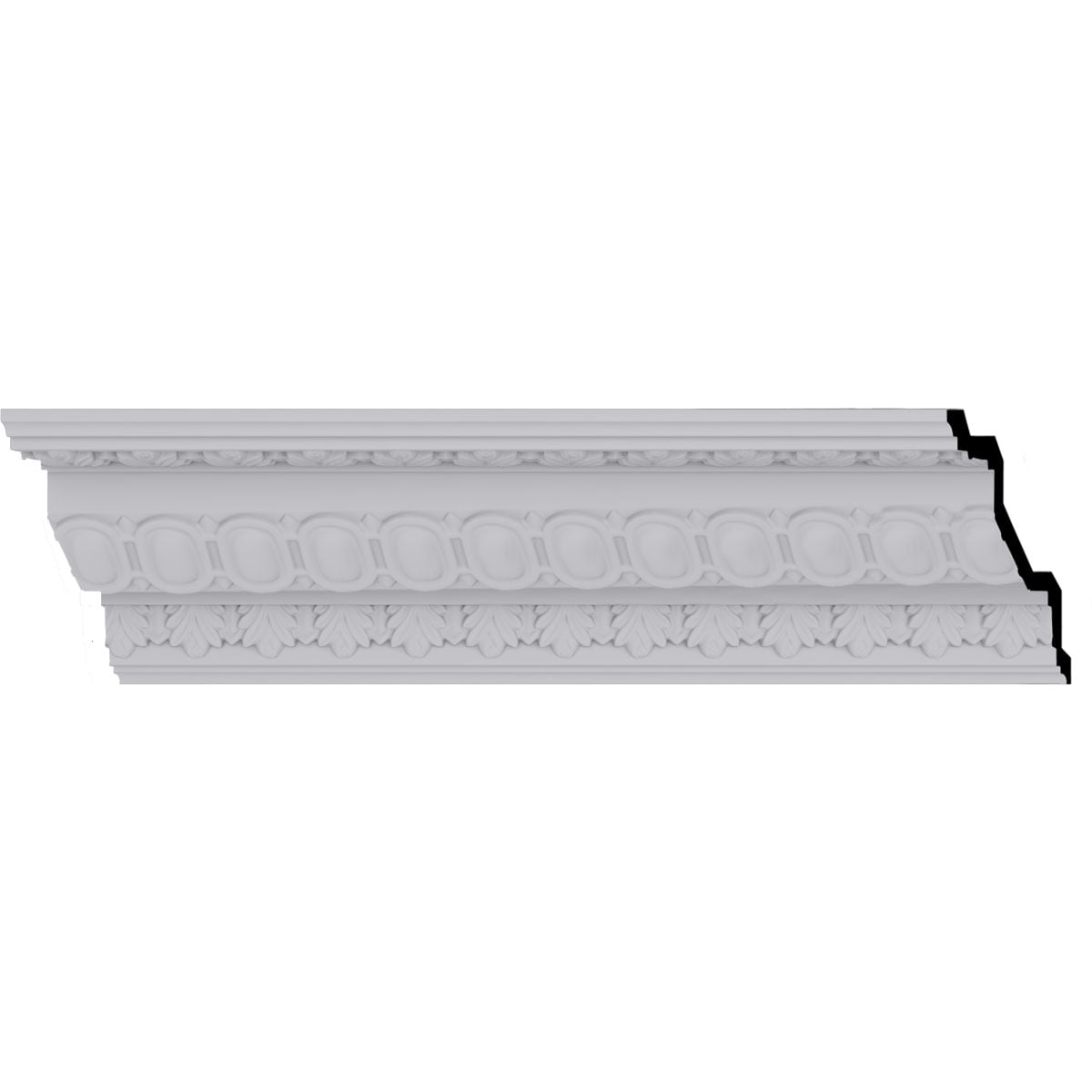 Primed White Polyurethane Egg and Dart Crown Moulding