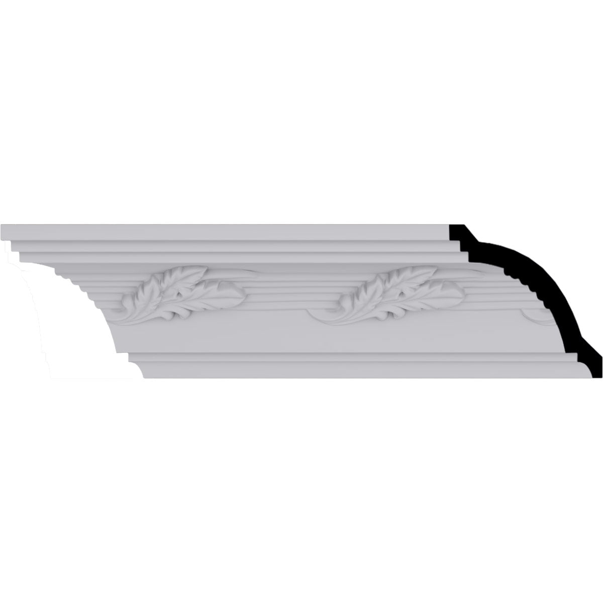 Leaf Twist White Polyurethane Crown Moulding 94.5"