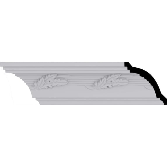 4"H x 4"P x 5 5/8"F x 94 1/2"L, (6" Repeat), Leaf Twist Crown Moulding
