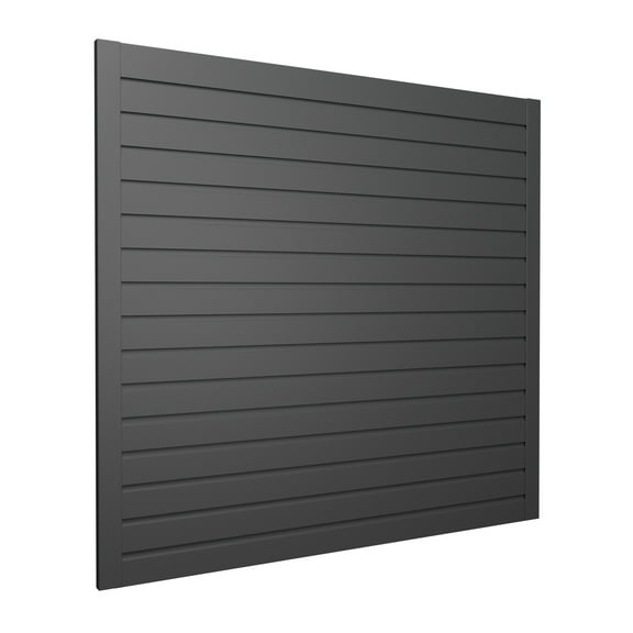 4'H x 4'W PVC Slatwall Panels Garage Wall Storage System, Graphite Slat Wall Paneling Garage Organizers