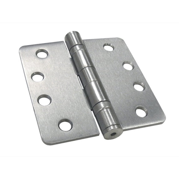4" H x 4" W Steel Radius Door Hinge Finish: Brushed Chrome