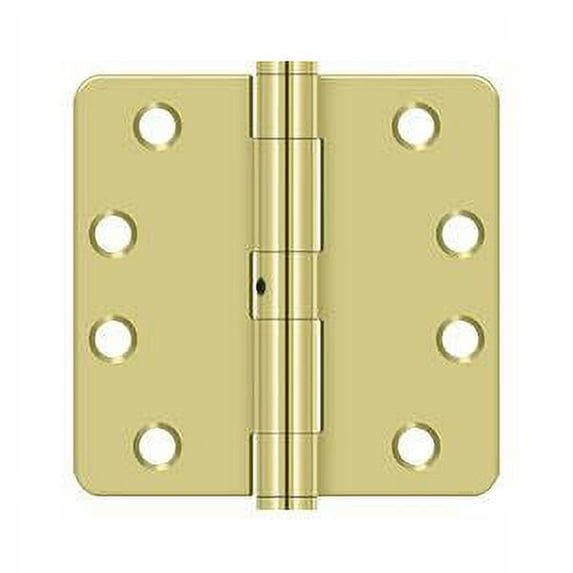 4" H x 4" W Steel Radius Door Hinge Finish: Polished Brass
