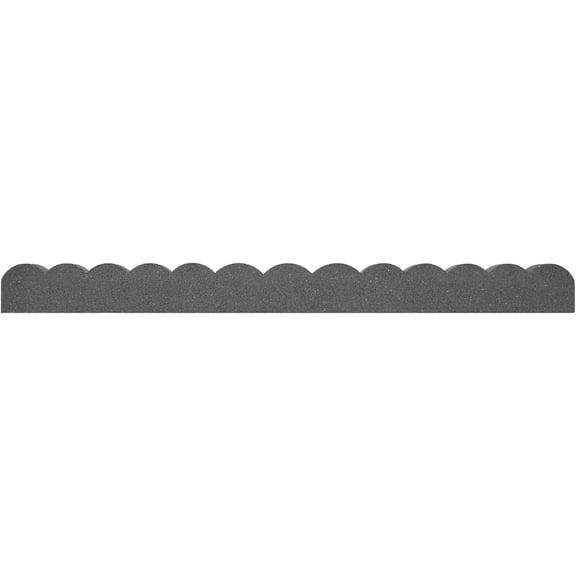 4" H x 47" L x 2" D Scallop Recycled Rubber Garden Landscape Border - Flexible Dig-Free Edging for Gardens & Flower Beds, Grey, 2-Pack
