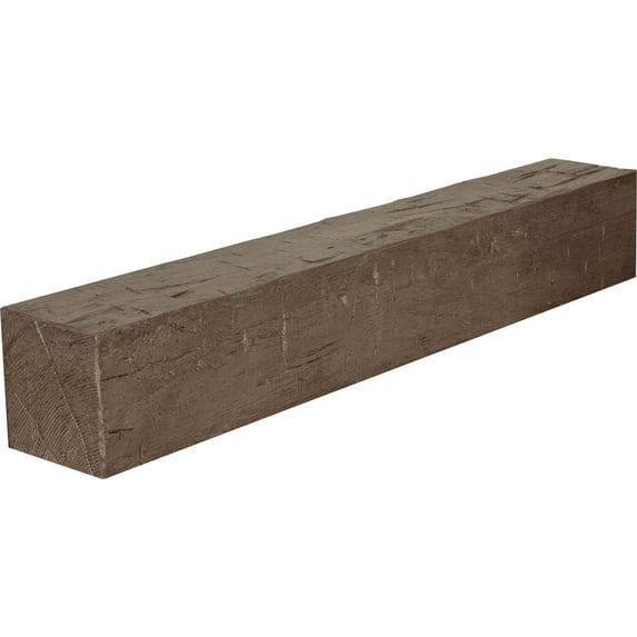 4"H x 8"D x 36"W Hand Hewn Faux Wood Fireplace Mantel, Persian Walnut