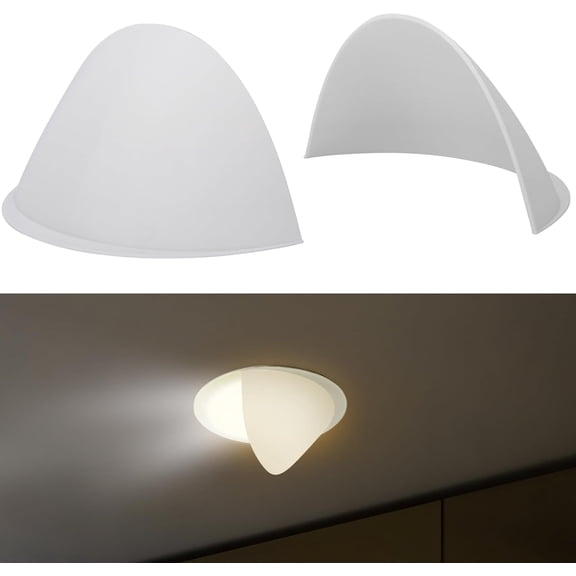 4- - Half Shades for Recessed Ceiling Lights - Glare Blocker & Light Diffuser Covers, Easy Installation, White