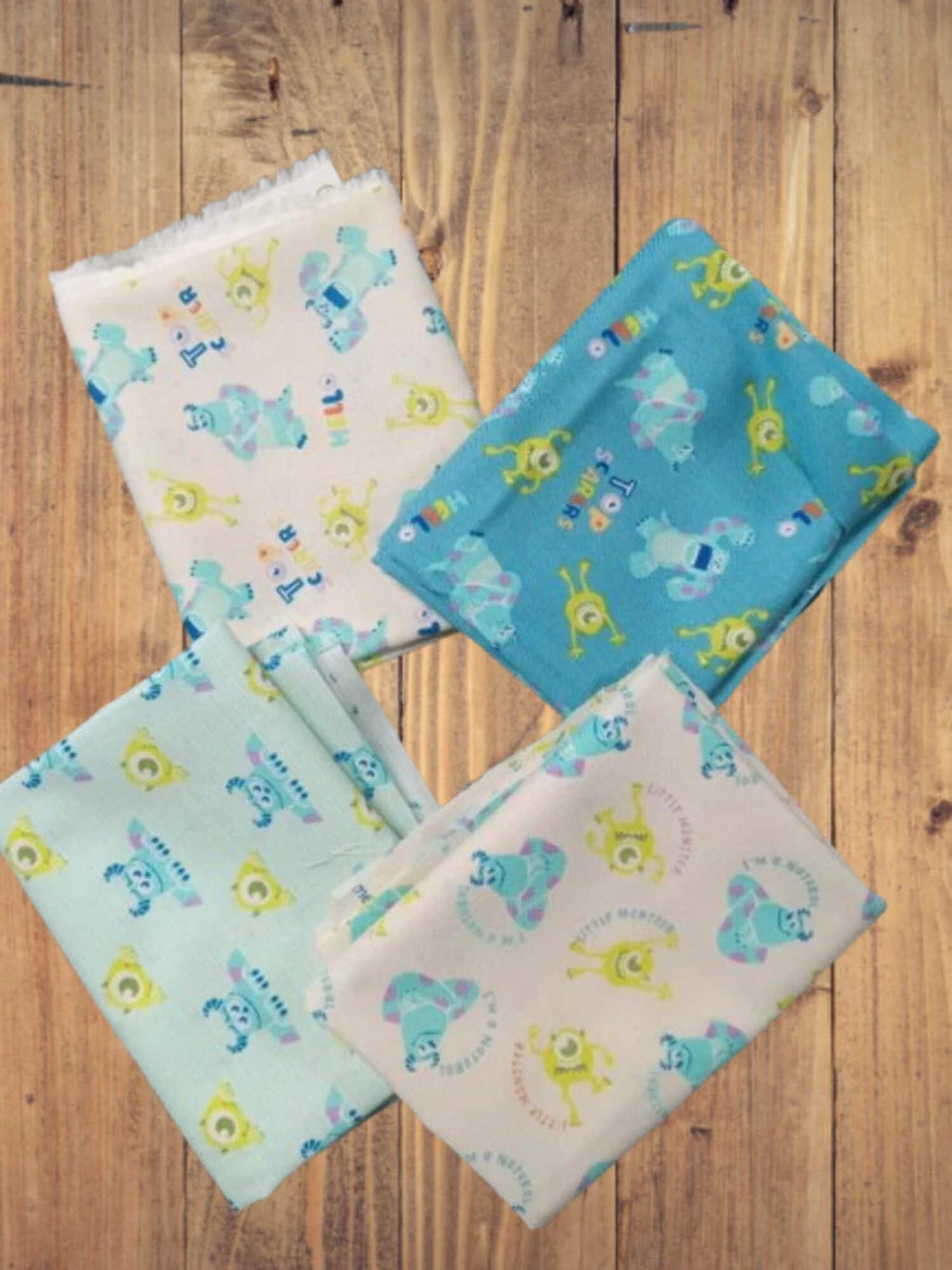 4 Half Yards -Assorted Monsters Inc Mike Sully Half Yard Bundle