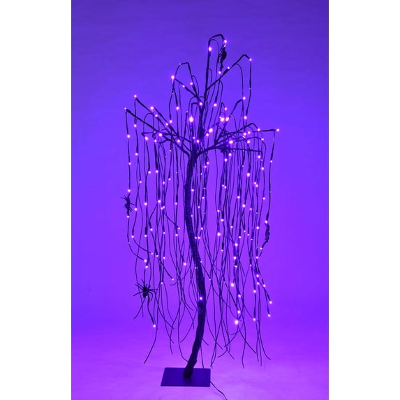 4' Halloween Willow Tree Purple LEDs