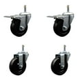 thumbnail image 1 of 4 Hard Rubber Swivel 7/16 Inch Grip Ring Stem Caster Set 2 Total Lock Brakes, 1 of 2
