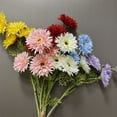thumbnail image 1 of 4-Head Artificial Gerbera Flower - Bendable Stem Realistic Silk Bloom for Home Vase, Bathroom Table & Wedding Decor - Style A, 1 of 4