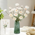 thumbnail image 1 of 4-Head Faux Anemone Flower Bouquet, Realistic Artificial Floral Arrangement for Mom's Day Party Wedding Venue, Elegant Interior Home Decoration Supplies, 7.87*22.83in, White, 1 of 7