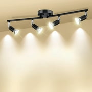 4 Head Foldable Ceiling Spot Light with GU10 Socket for Kitchen Hallyway Bedroom Fixture Directional Accent Lamp(Bulb Not Included)