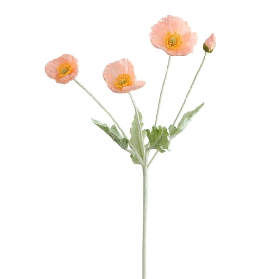 4 Heads Artificial Poppy Flower Stems, Lifelike Touch Silk Fake Flower, Elegant Floral Bouquet for Wedding Party Table Centerpiece Home Decor